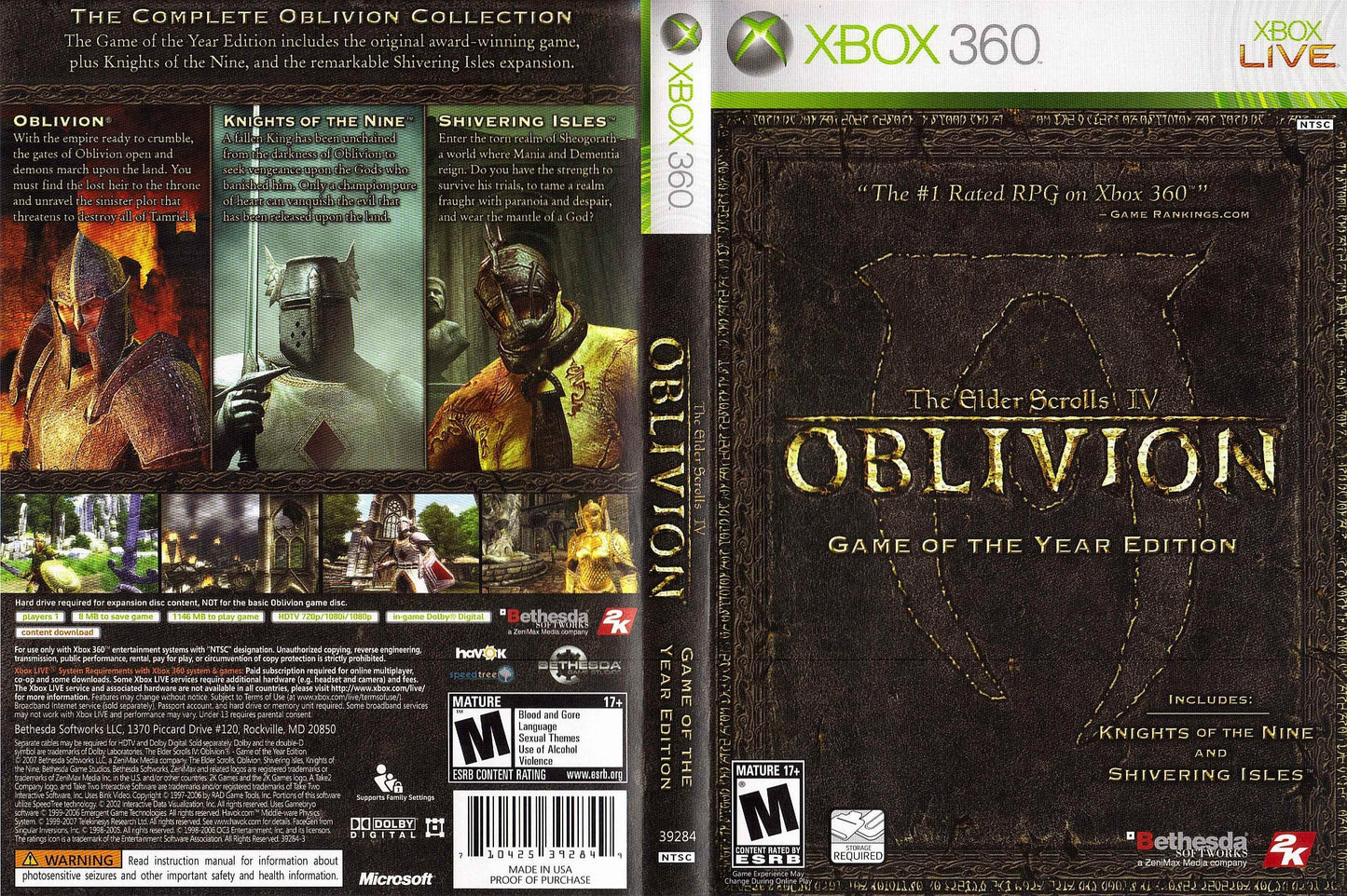 The Elder Scrolls IV Oblivion Cover Art - WOI Solutions
