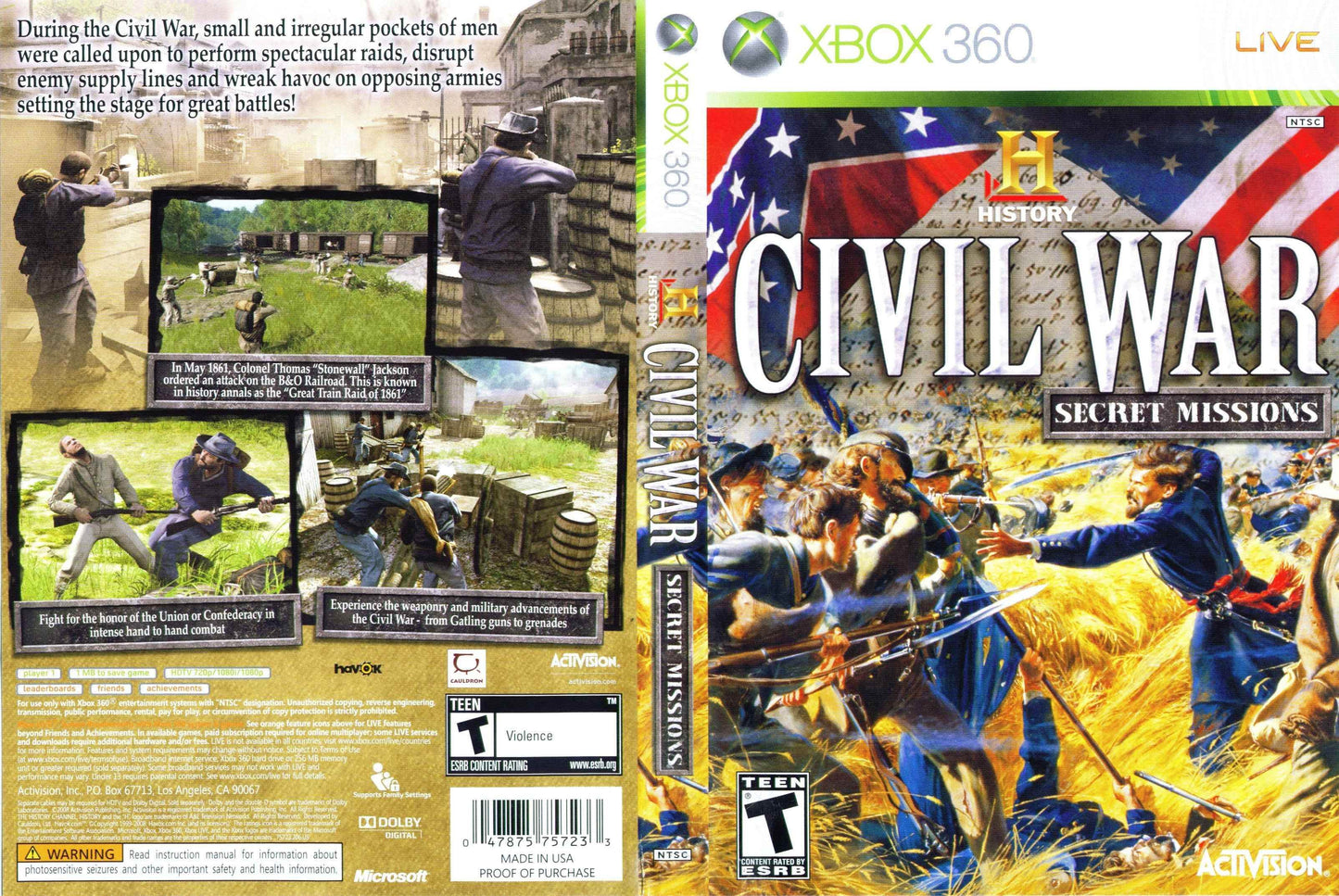 The History Channel Civil War Secret Missions Cover Art - WOI Solutions