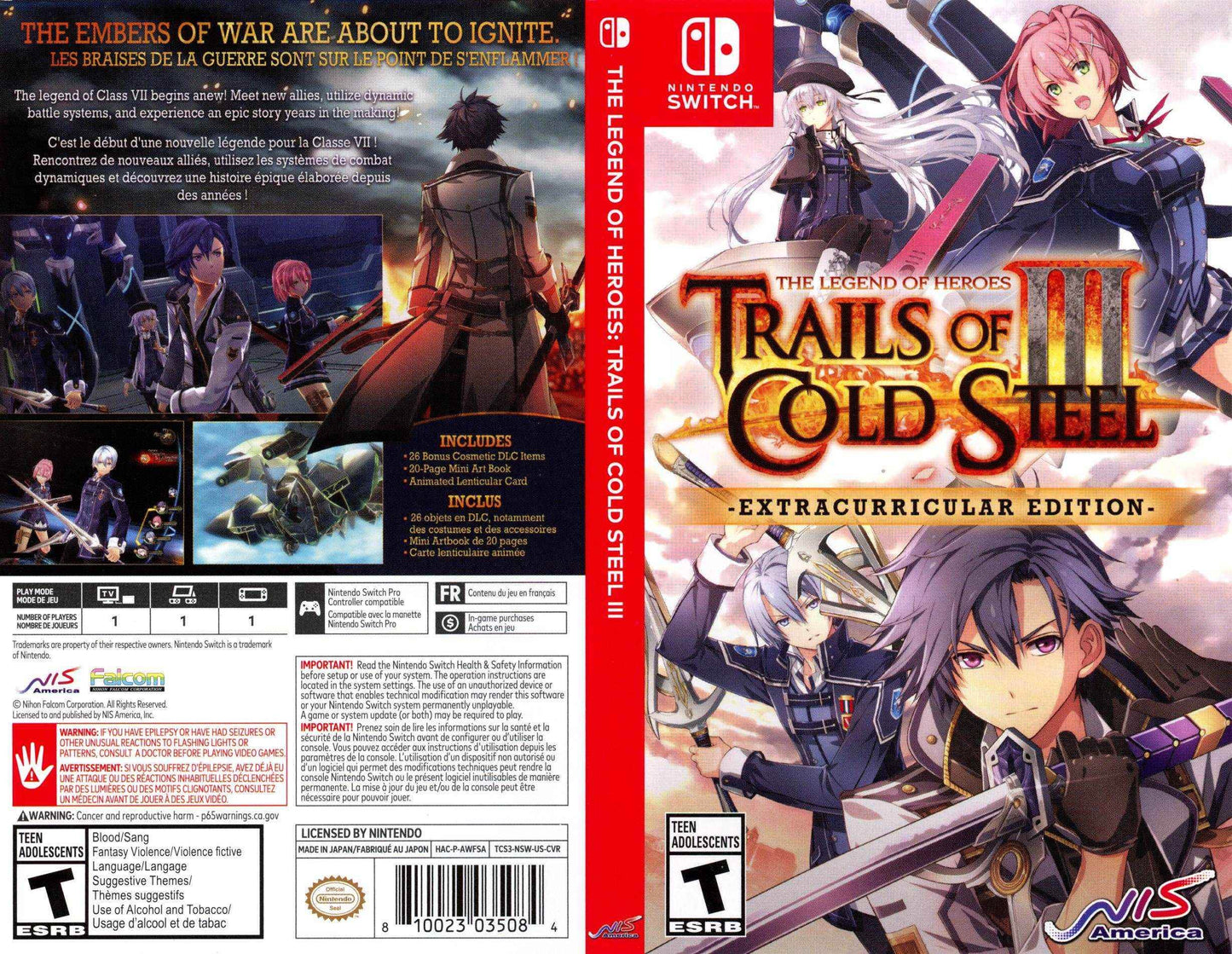The Legend of Heroes Trails of Cold Steel III Cover Art - WOI Solutions