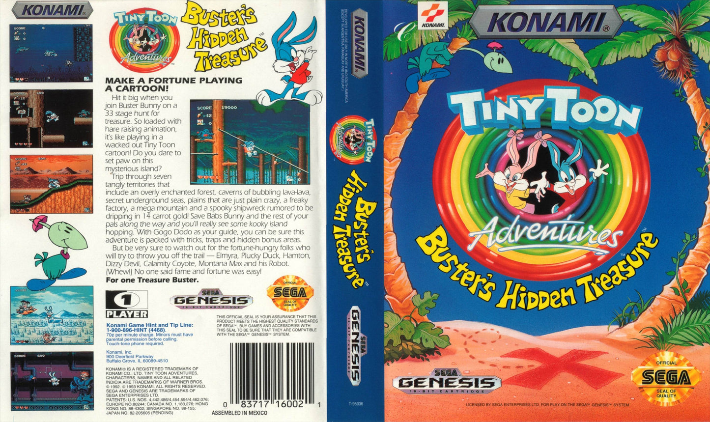 Tiny Toon Adventures Buster's Hidden Treasure Cover Art - WOI Solutions
