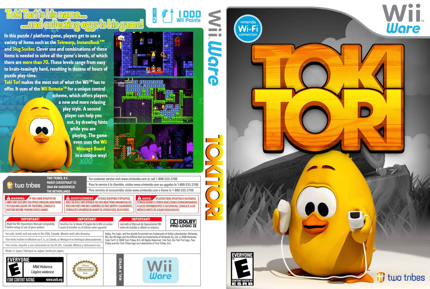 Toki Tori (WiiWare) Cover Art - WOI Solutions