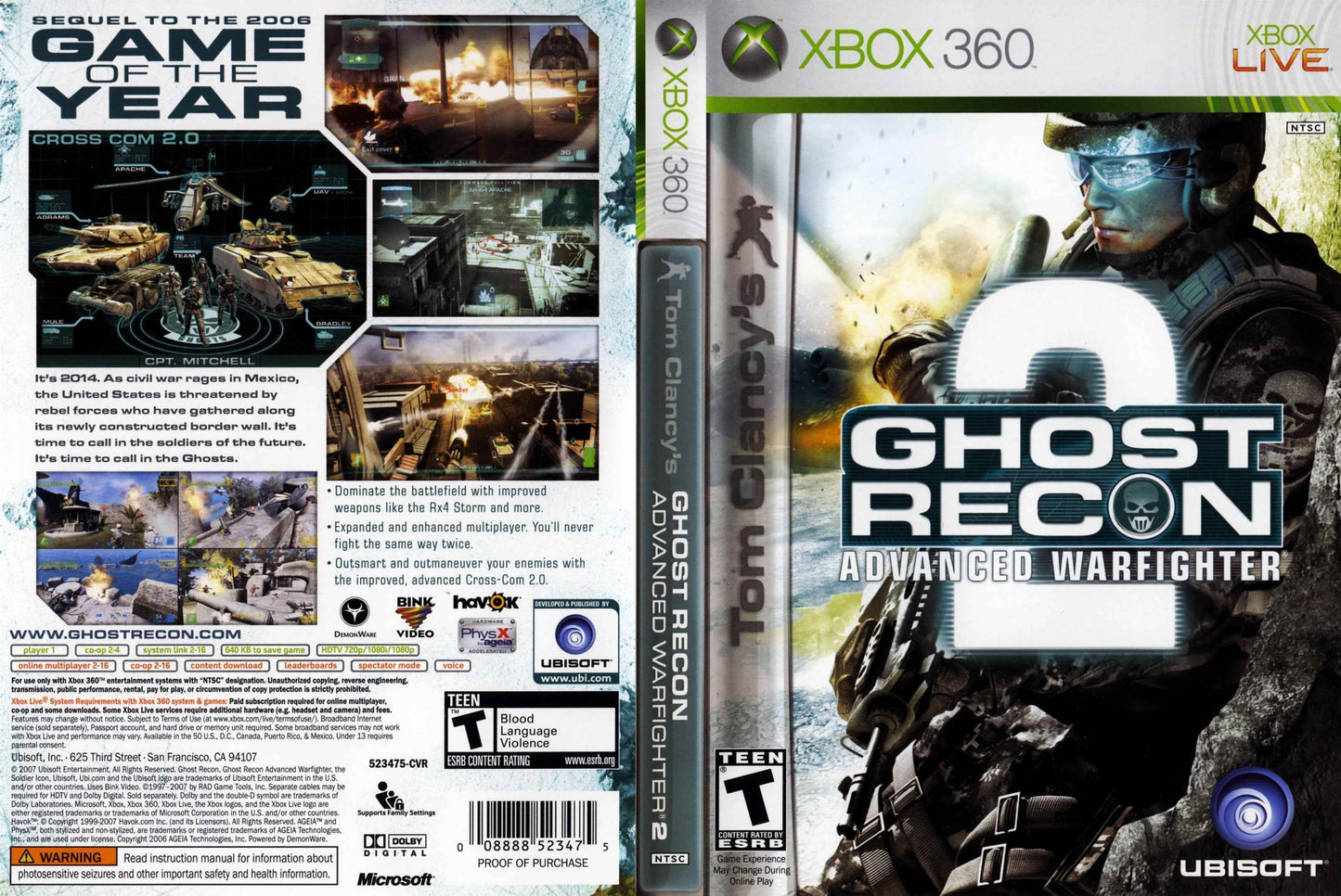 Tom Clancy's Ghost Recon Advanced Warfighter 2 Cover Art - WOI Solutions