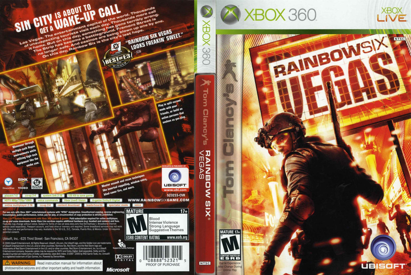 Tom Clancy's Rainbow Six Vegas Cover Art - WOI Solutions