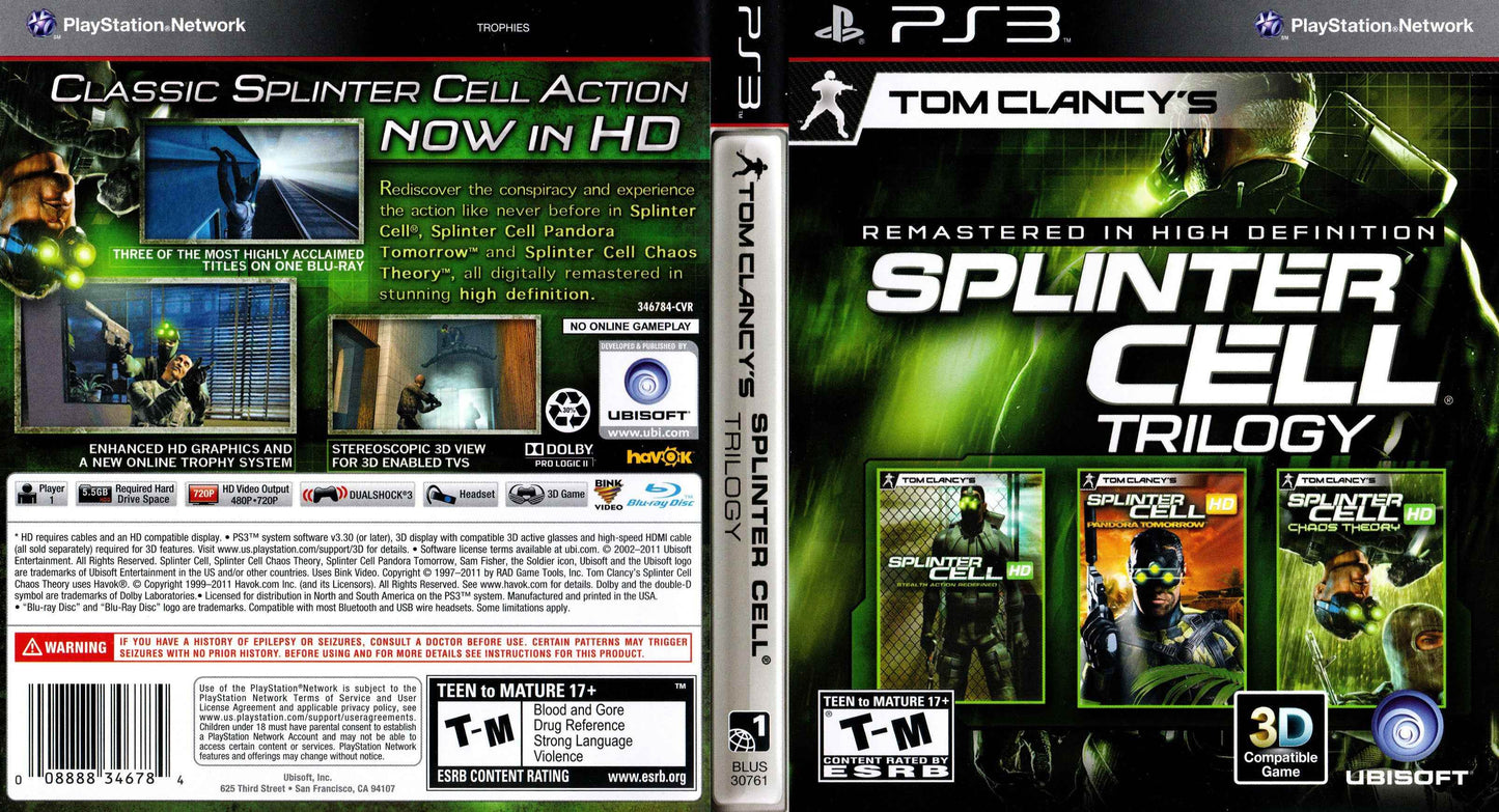 Tom Clancy's Splinter Cell Classic Trilogy HD Cover Art - WOI Solutions