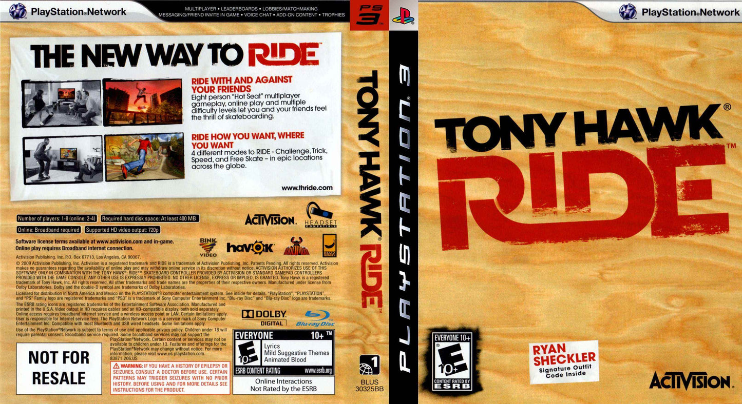 Tony Hawk Ride Cover Art - WOI Solutions