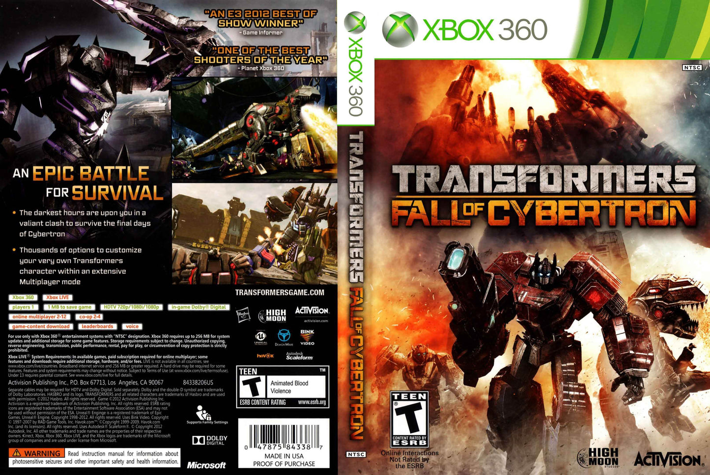 Transformers Fall of Cybertron Cover Art - WOI Solutions