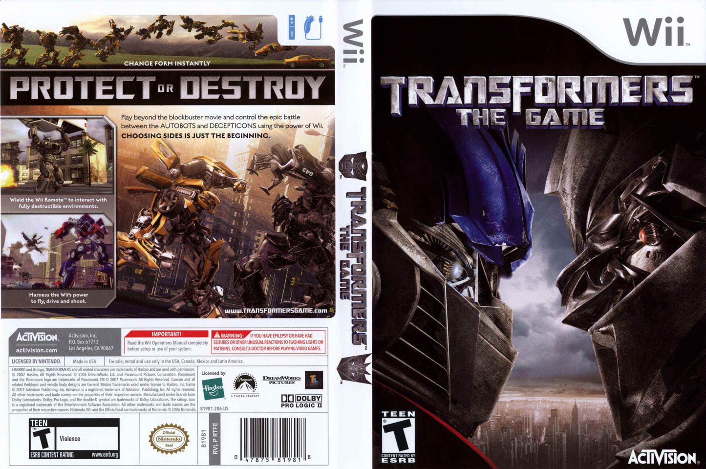 Transformers The Game Cover Art - WOI Solutions