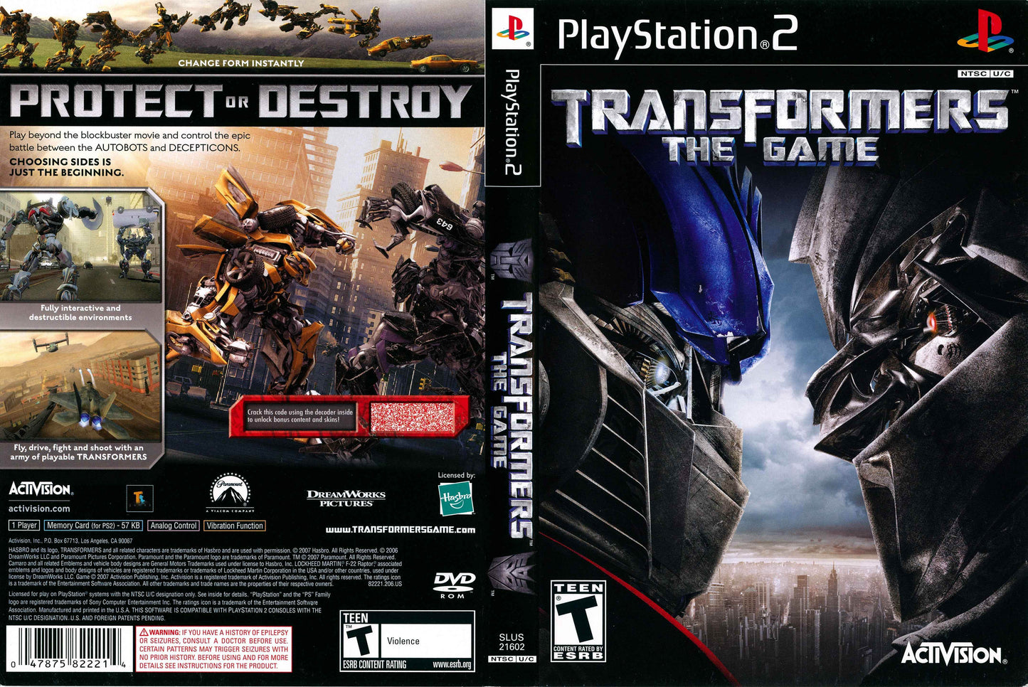 Transformers The Game Cover Art - WOI Solutions
