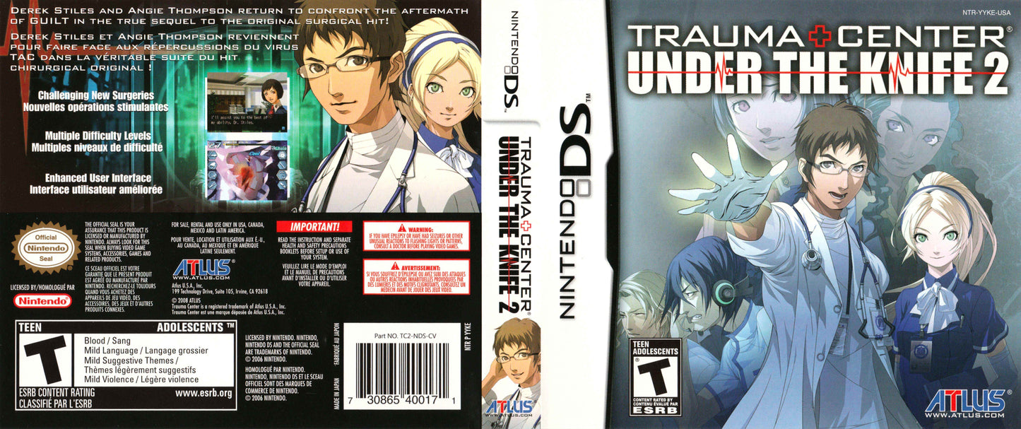 Trauma Center Under The Knife 2 Cover Art - WOI Solutions