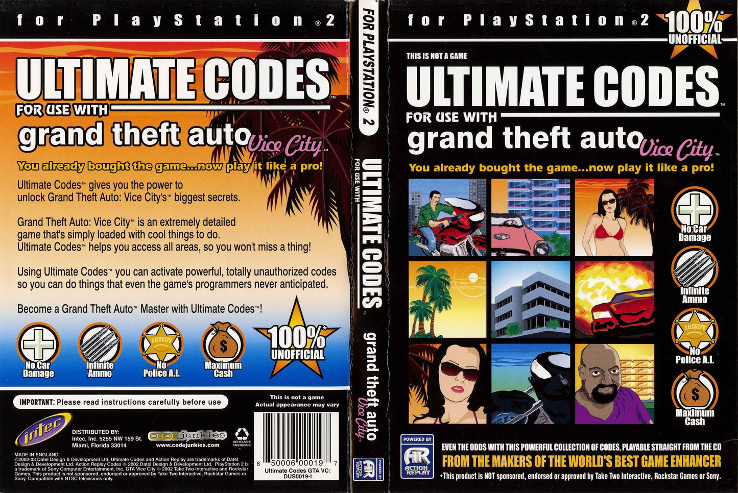 Ultimate Codes for use with Grand Theft Auto Vice City Cover Art - WOI Solutions