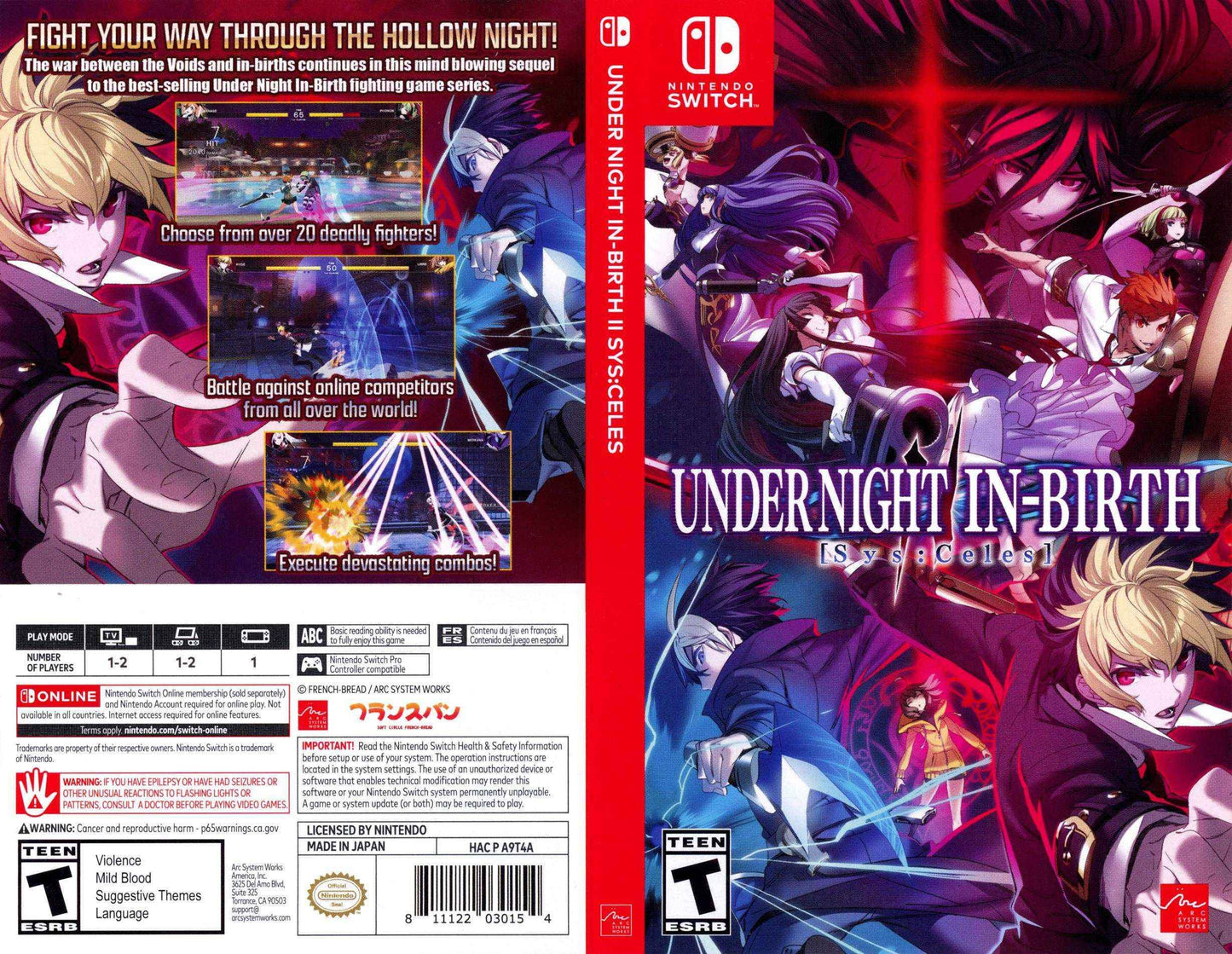 Under Night In-Birth II Sys Celes Cover Art - WOI Solutions