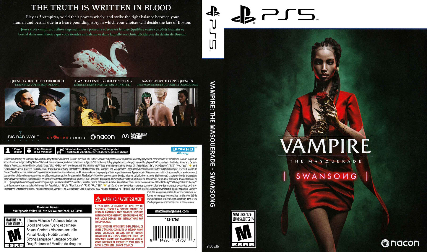 Vampire The Masquerade – Swangsong Cover Art - WOI Solutions