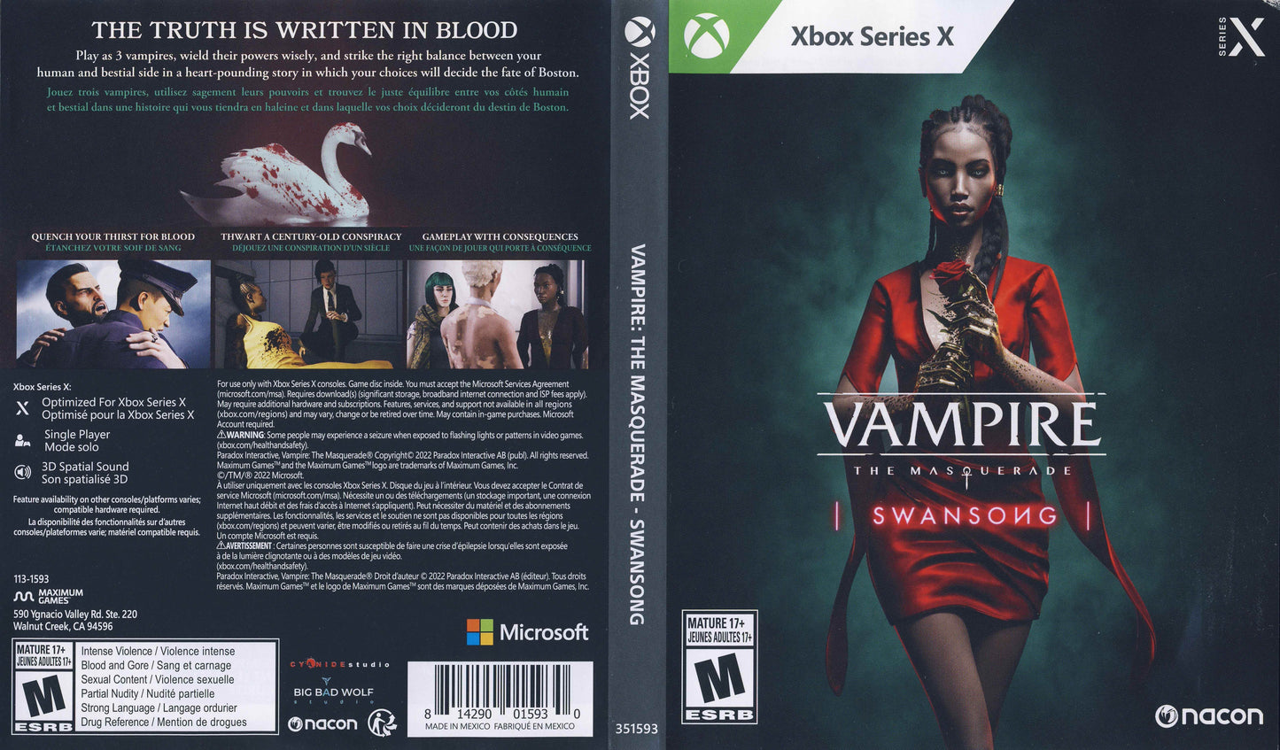 Vampire the Masquerade Swansong Cover Art - WOI Solutions