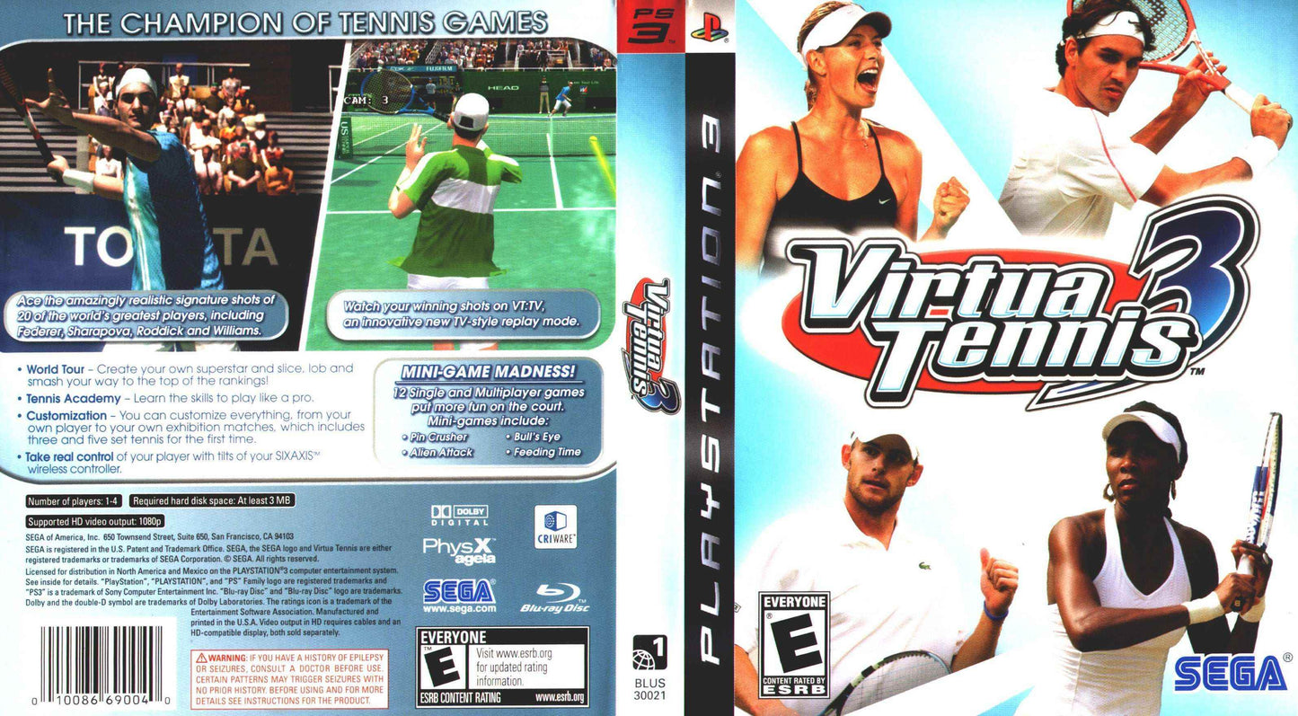 Virtua Tennis 3 Cover Art - WOI Solutions