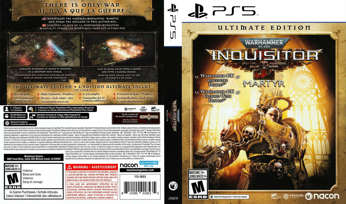 Warhammer 40,000 - Inquisitor – Martyr – Ultimate Edition Cover Art - WOI Solutions