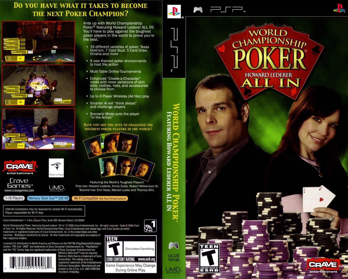 World Championship Poker Featuring Howard Lederer - All In Cover Art - WOI Solutions