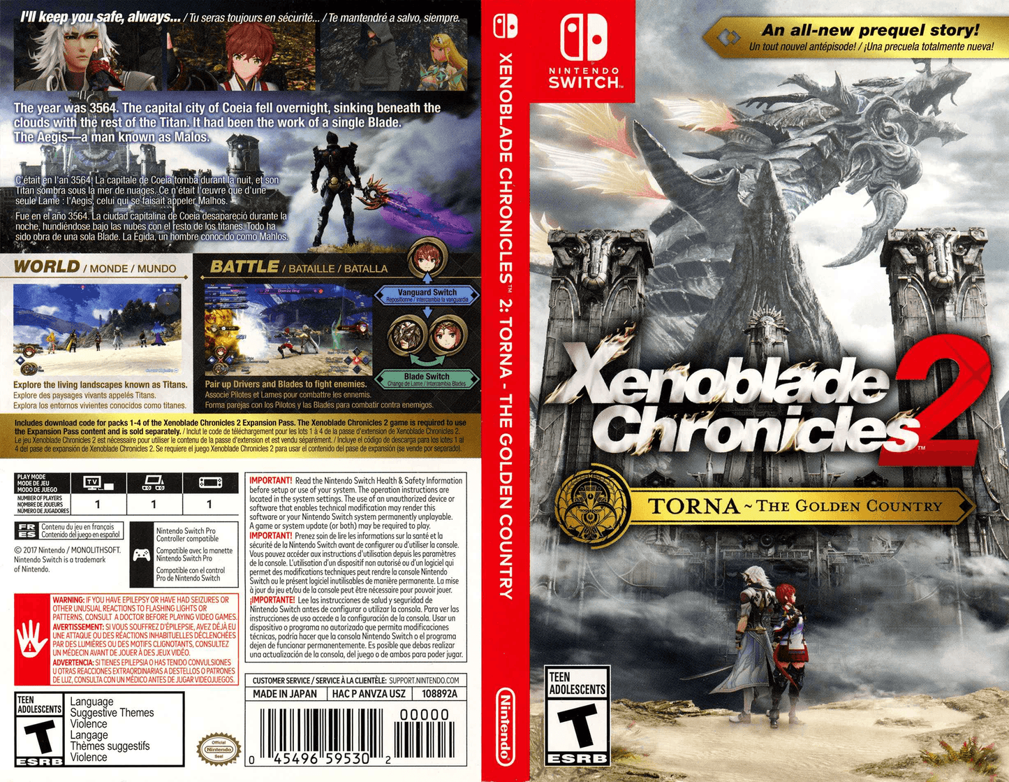 Xenoblade Chronicles 2 Torna - The Golden Country Cover Art - WOI Solutions