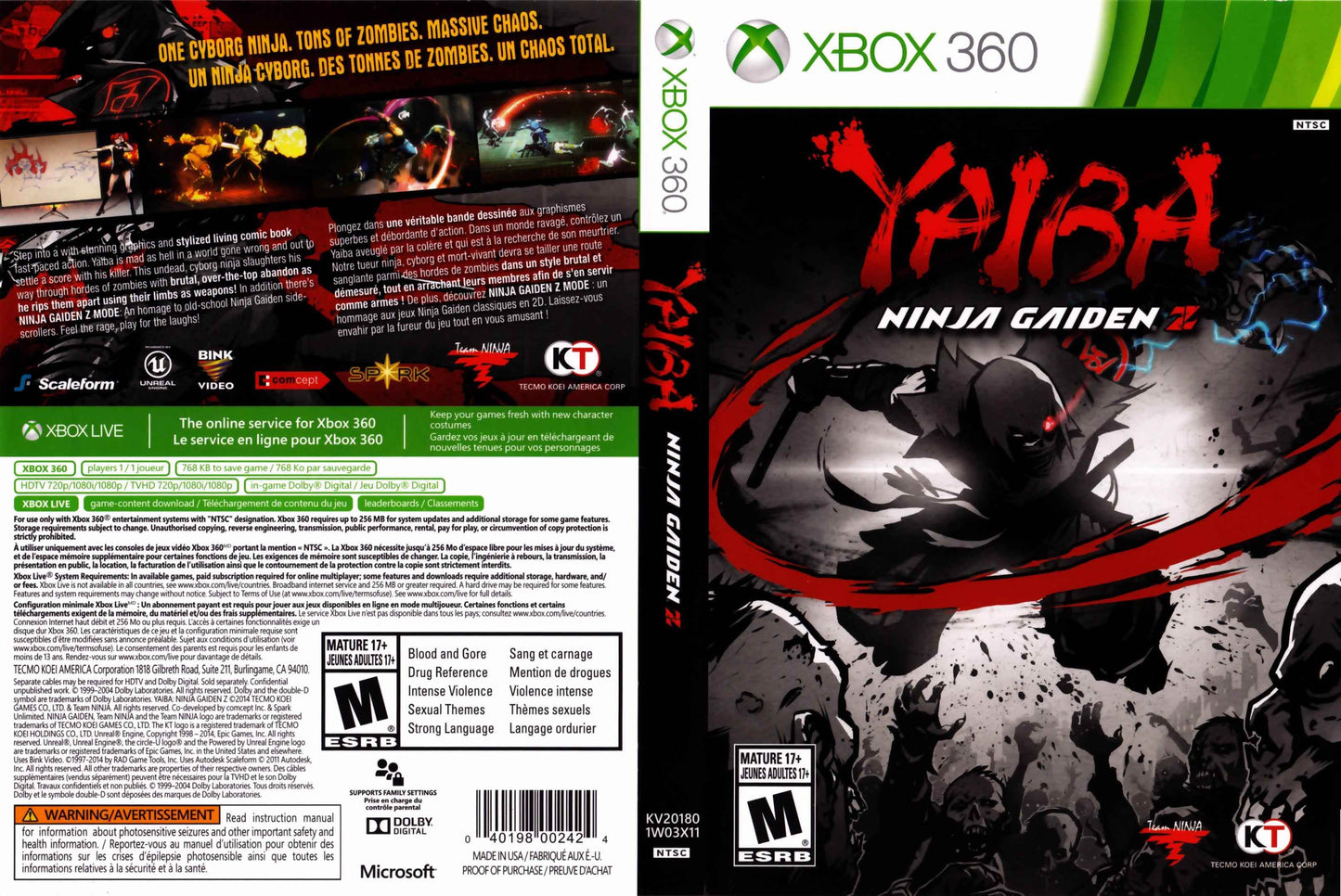 Yaiba Ninja Gaiden Z Cover Art - WOI Solutions