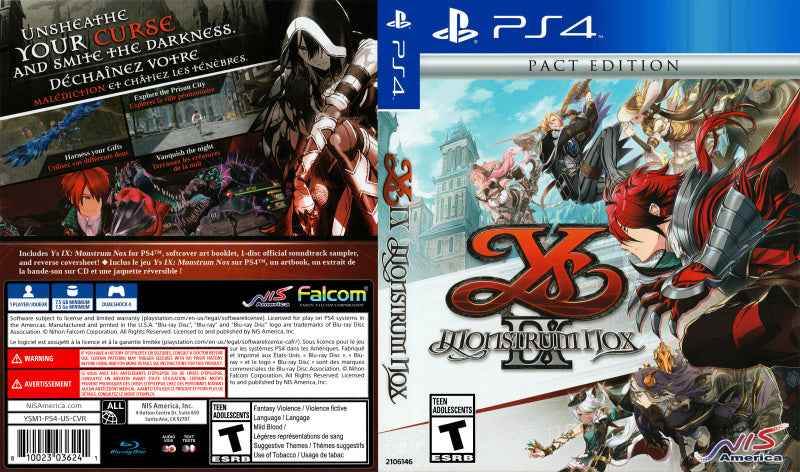 Ys IX - Monstrum Nox - Pact Edition Cover Art - WOI Solutions
