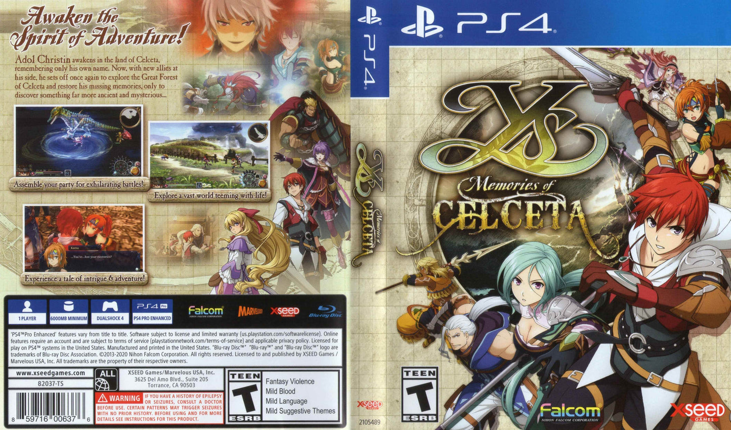 Ys Memories of Celceta Cover Art - WOI Solutions
