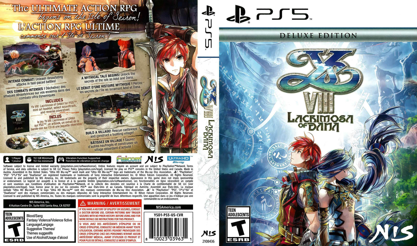 Ys VIII Lacrimosa of Dana Deluxe Edition Cover Art - WOI Solutions