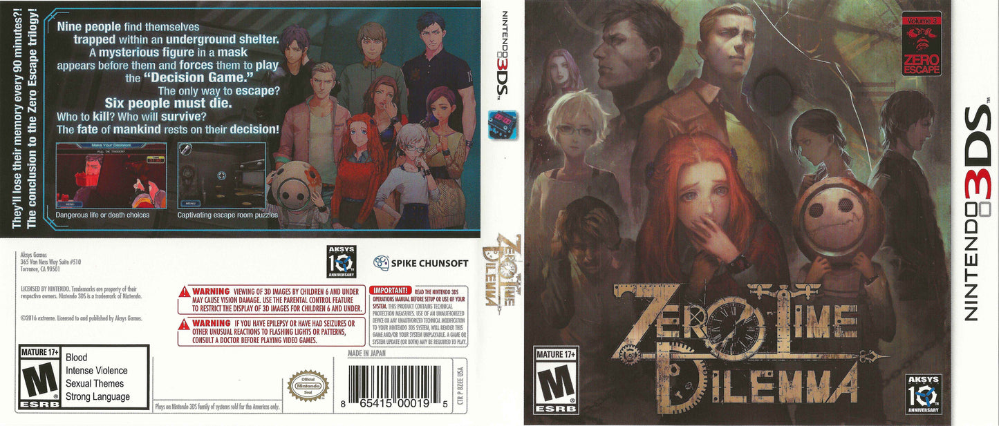 Zero Time Dilemma Cover Art - WOI Solutions