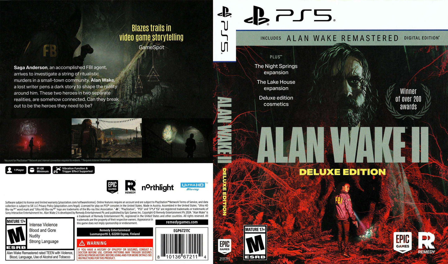 Alan Wake II - Deluxe Edition Cover Art - WOI Solutions