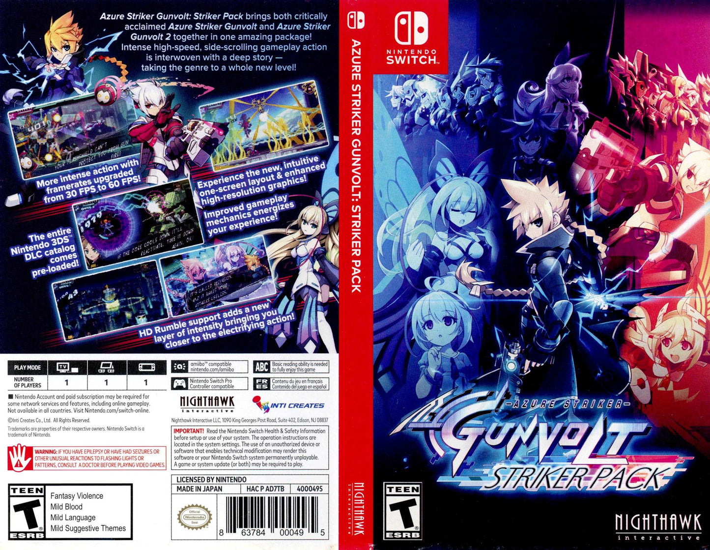 Azure Striker Gunvolt Striker Pack