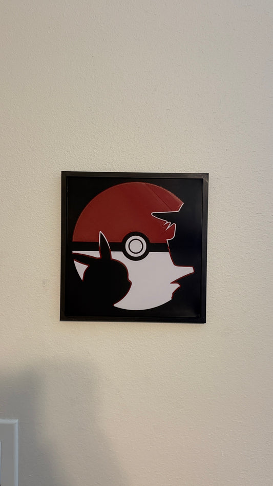 Pikachu and Ash — HueForge Layered Art Print