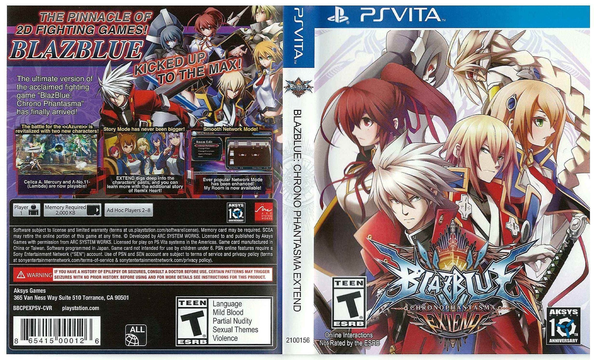 Blaz Blue Chrono Phantasma Extend Cover Art - WOI Solutions