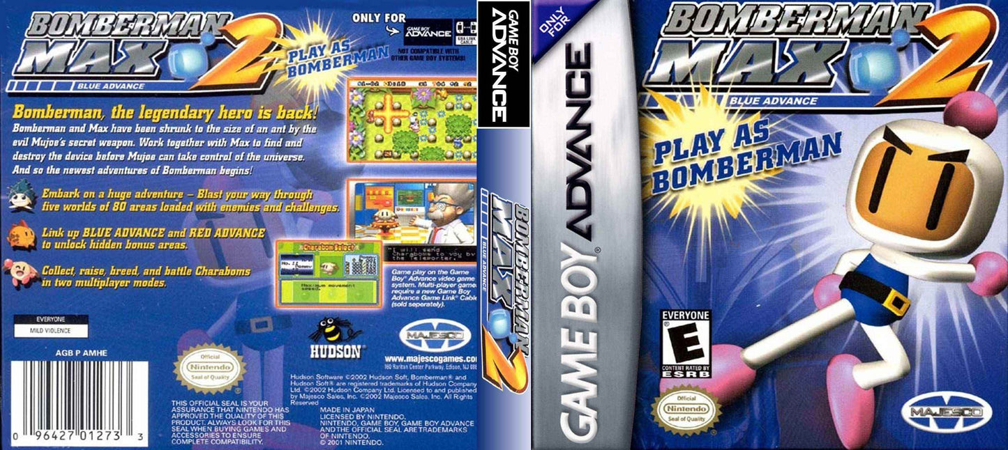 Bomberman Max 2 Blue Advance Cover Art - WOI Solutions