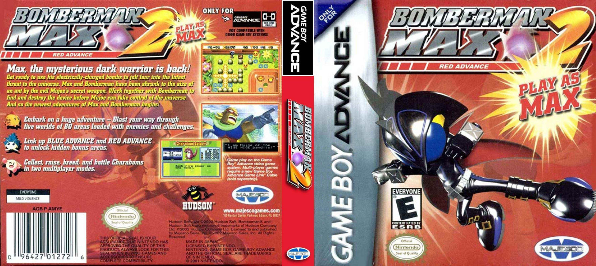 Bomberman Max 2 Red Advance Cover Art - WOI Solutions