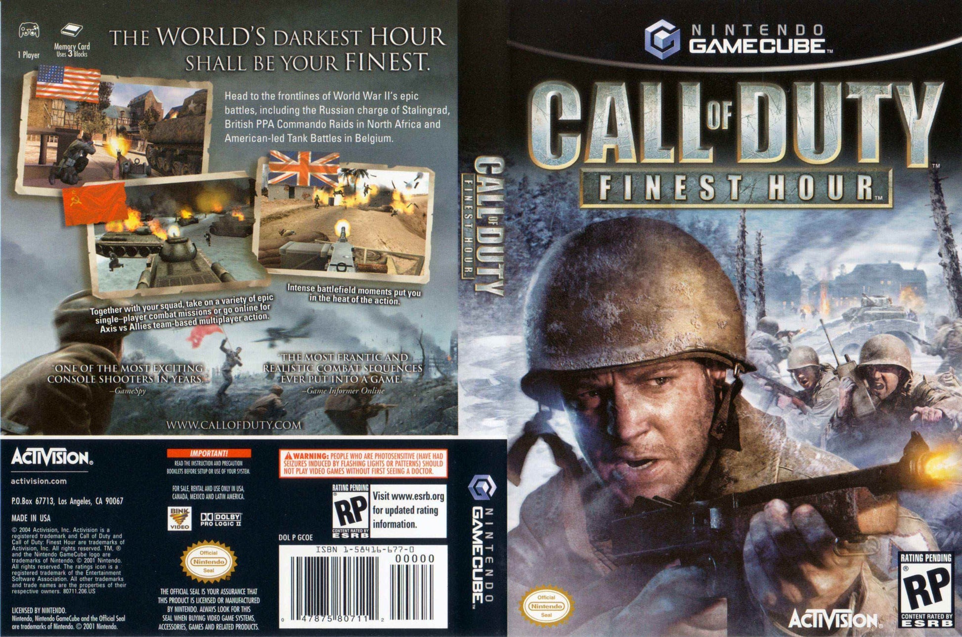 Call Of Duty Finest Hour Cover Art - WOI Solutions