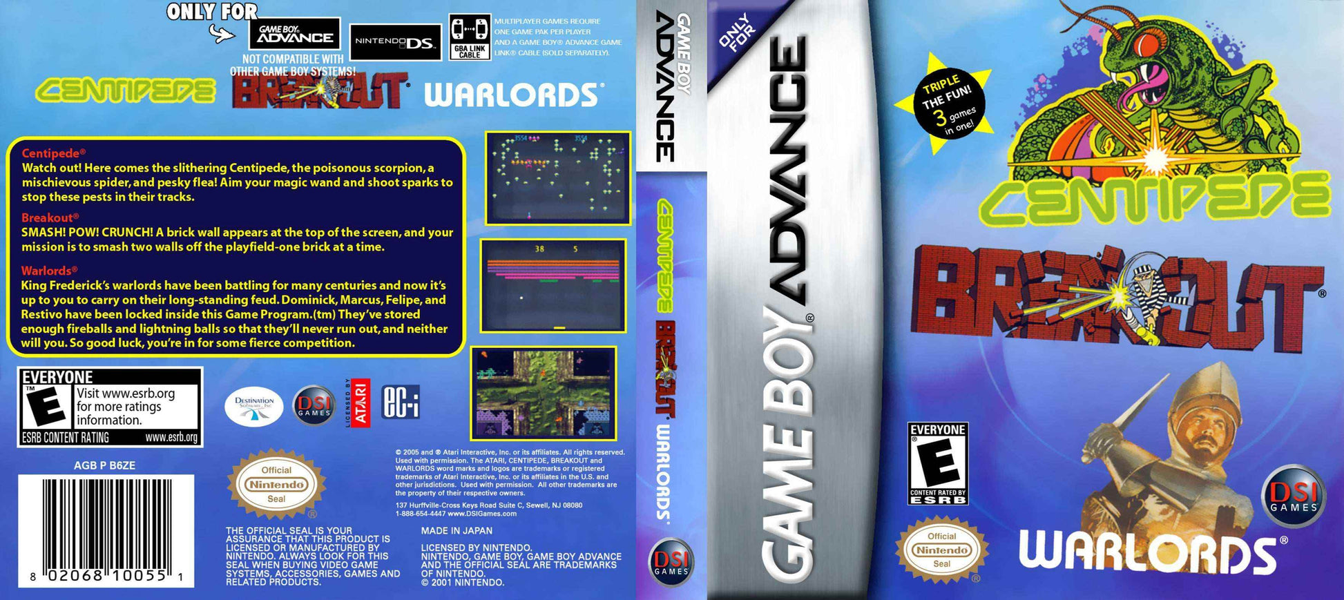 Centipede Breakout and Warlords Cover Art - WOI Solutions