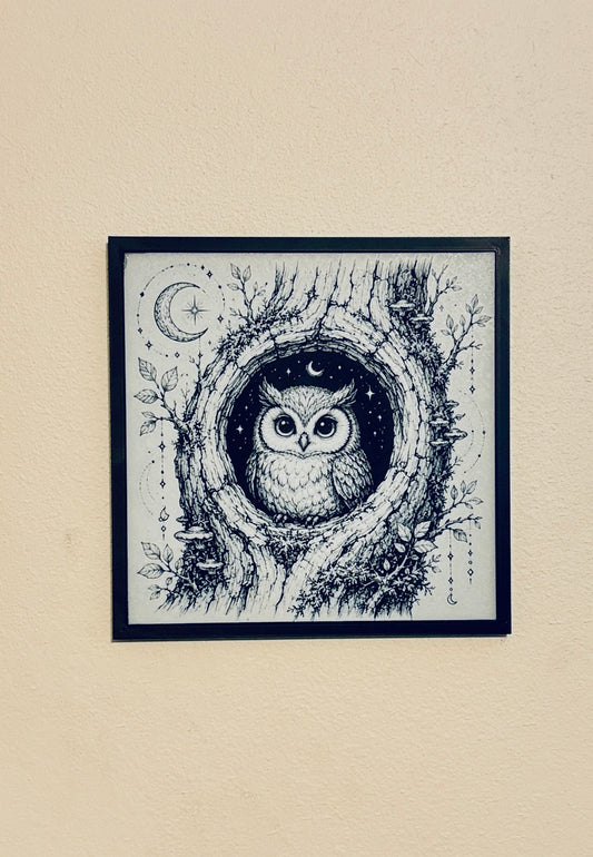 Night Owl — HueForge Layered Art Print