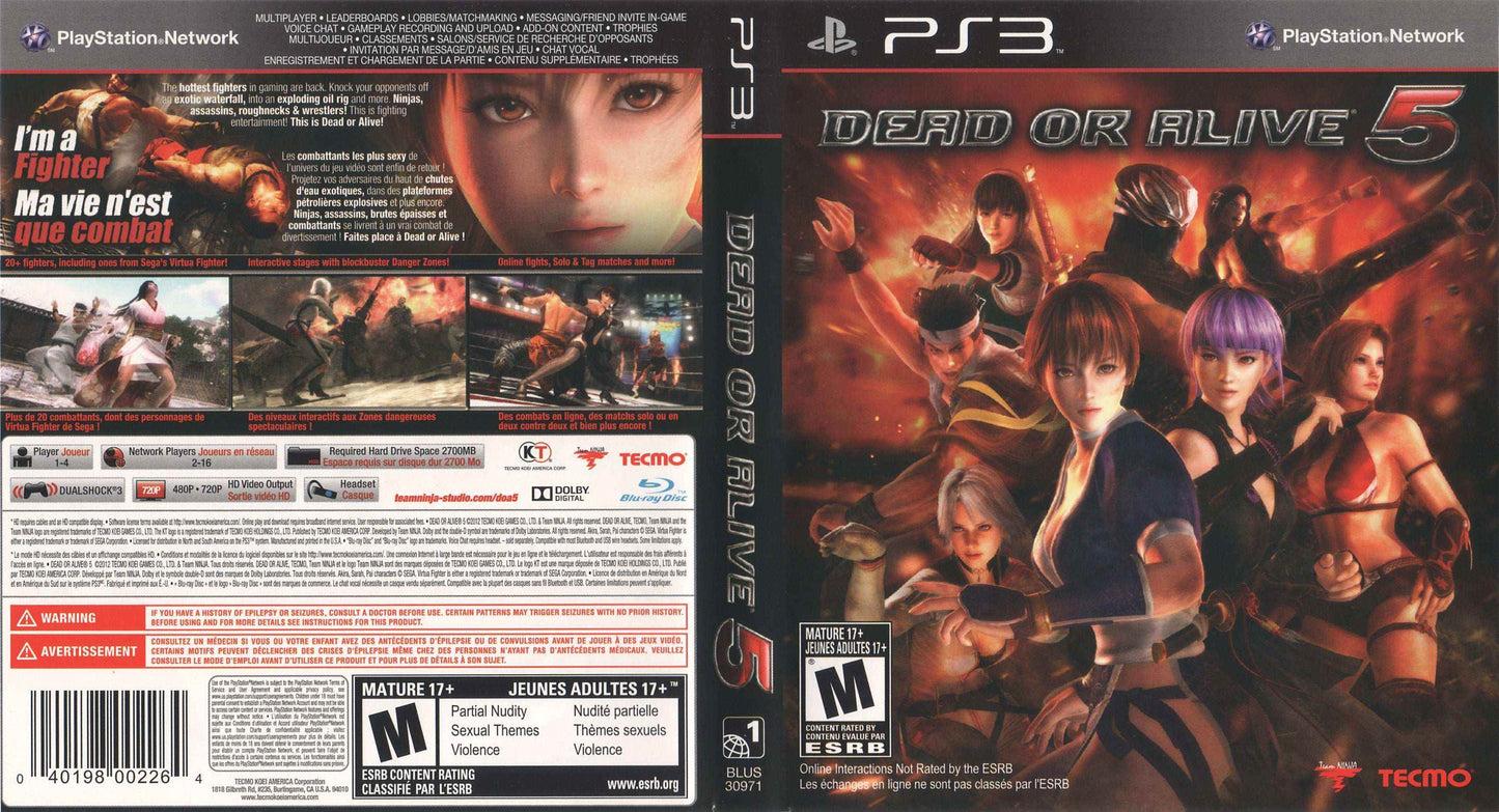 Dead or Alive 5 Cover Art - WOI Solutions