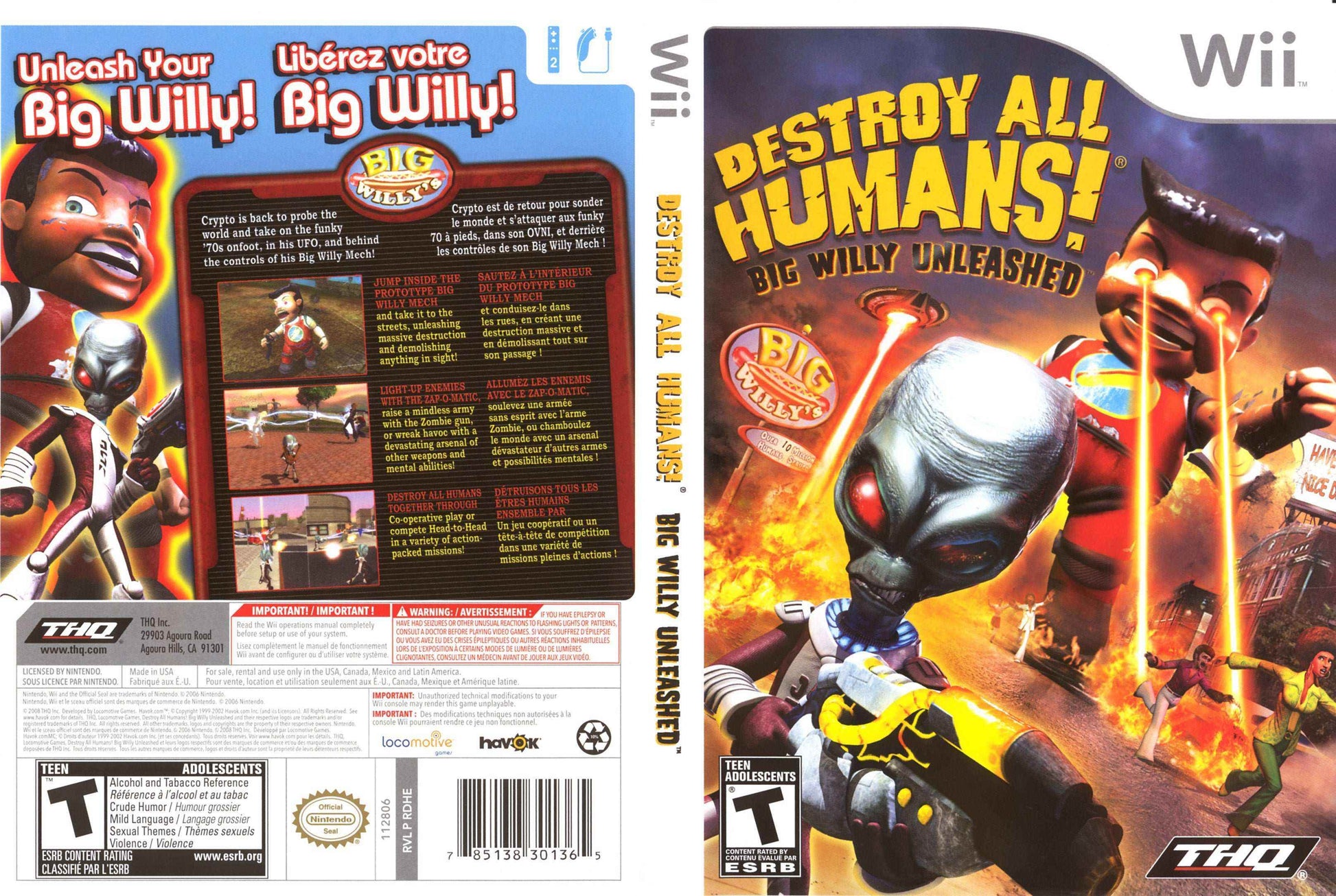Destroy All Humans! Big Willy Unleashed Cover Art - WOI Solutions