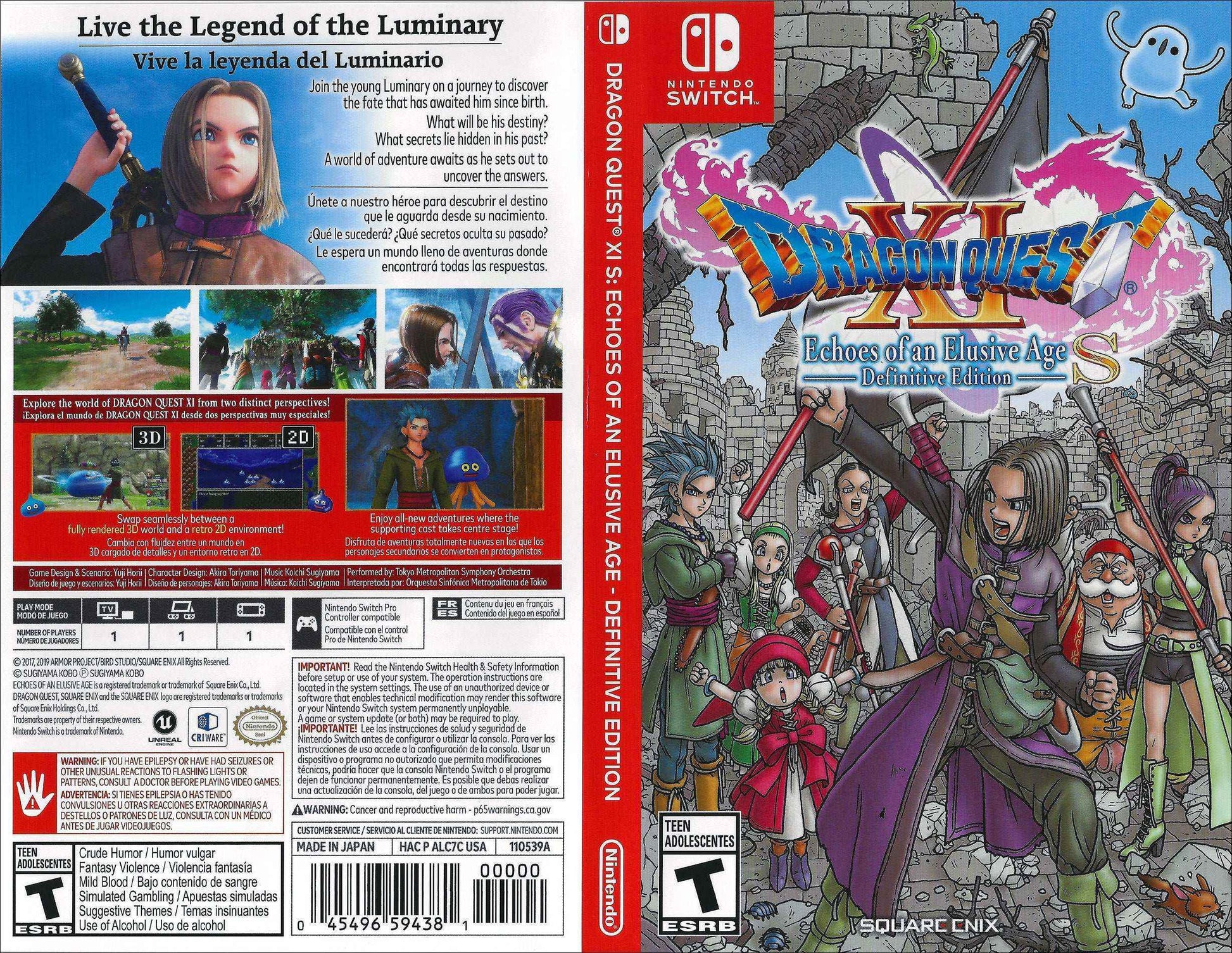 Dragon Quest XI S Echoes of an Elusive Age - Definitive Edition Cover Art - WOI Solutions