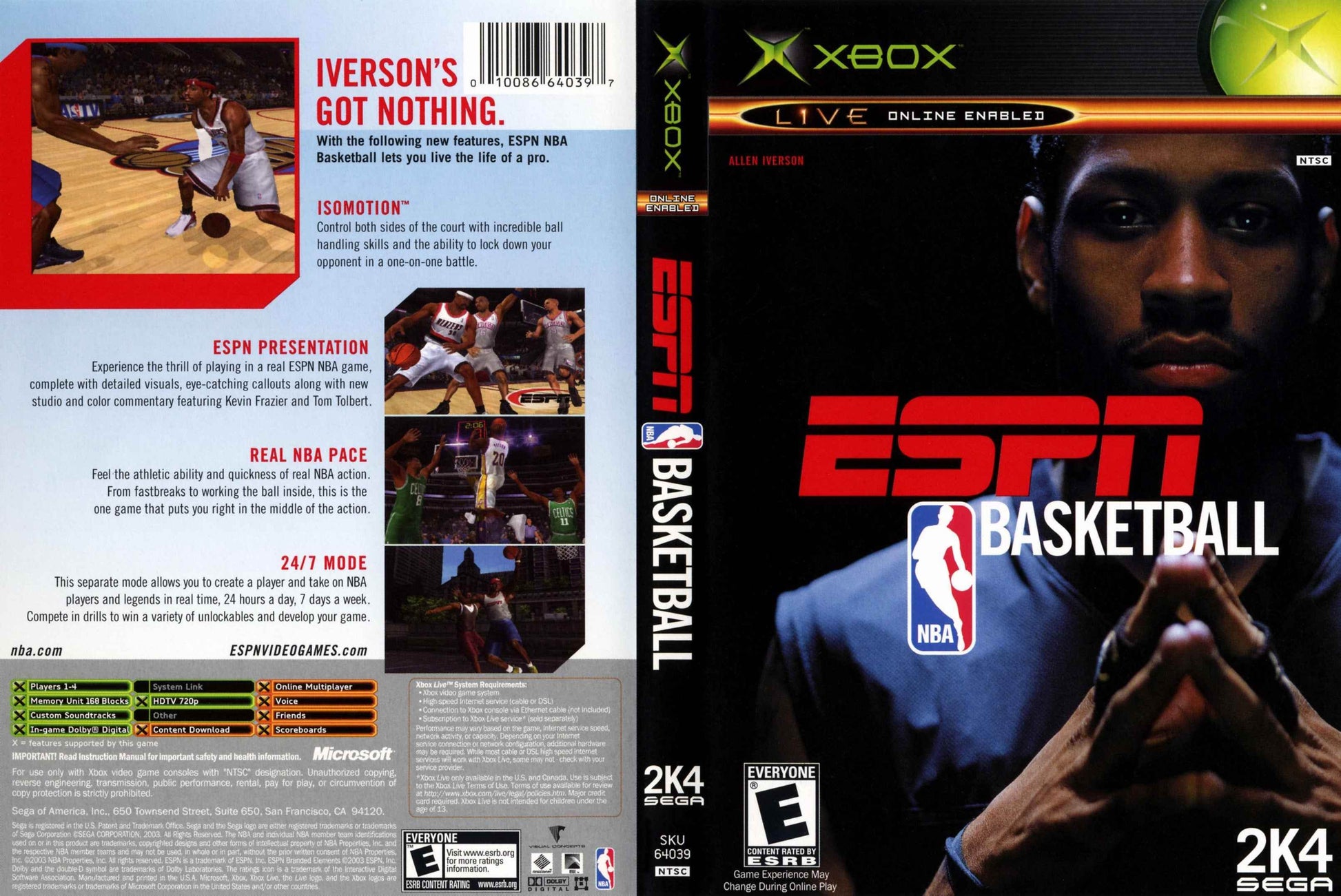 ESPN NBA Basketball 2K4 Cover Art - WOI Solutions