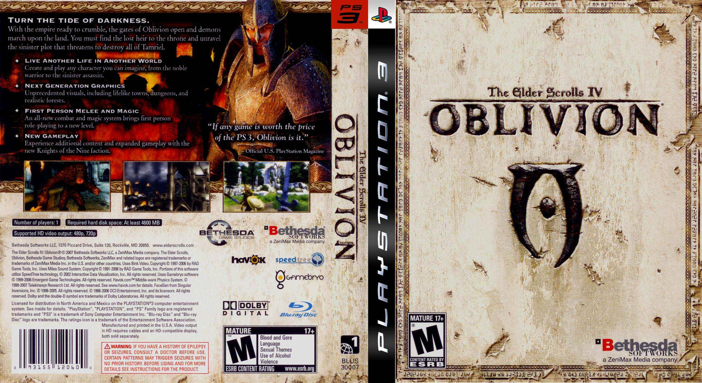 Elder Scrolls IV - Oblivion Cover Art - WOI Solutions