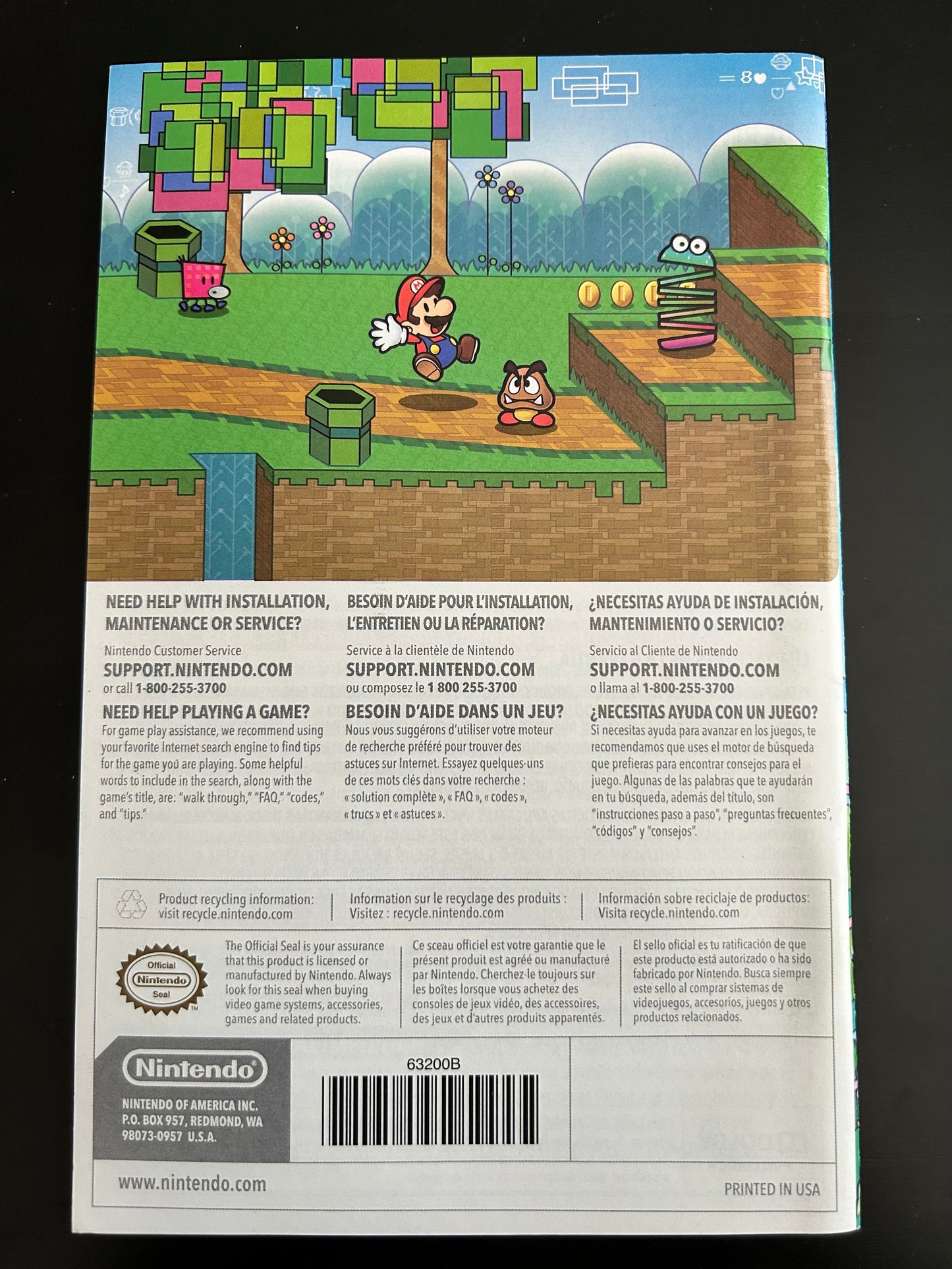 Super Paper Mario for Nintendo Wii Manual Only Cover Art - WOI Solutions
