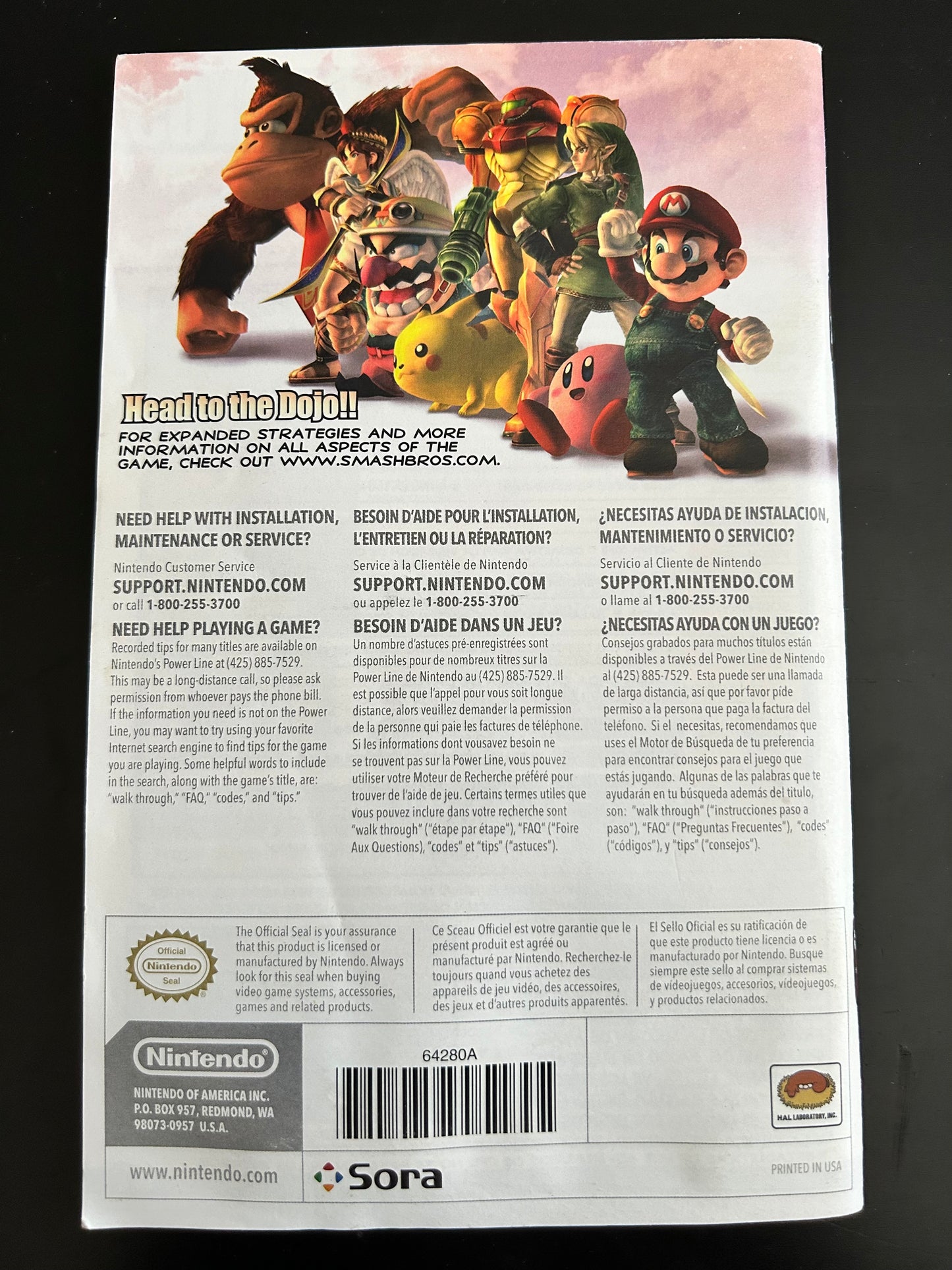 Super Smash Bros. Brawl for Nintendo Wii Manual Only Cover Art - WOI Solutions