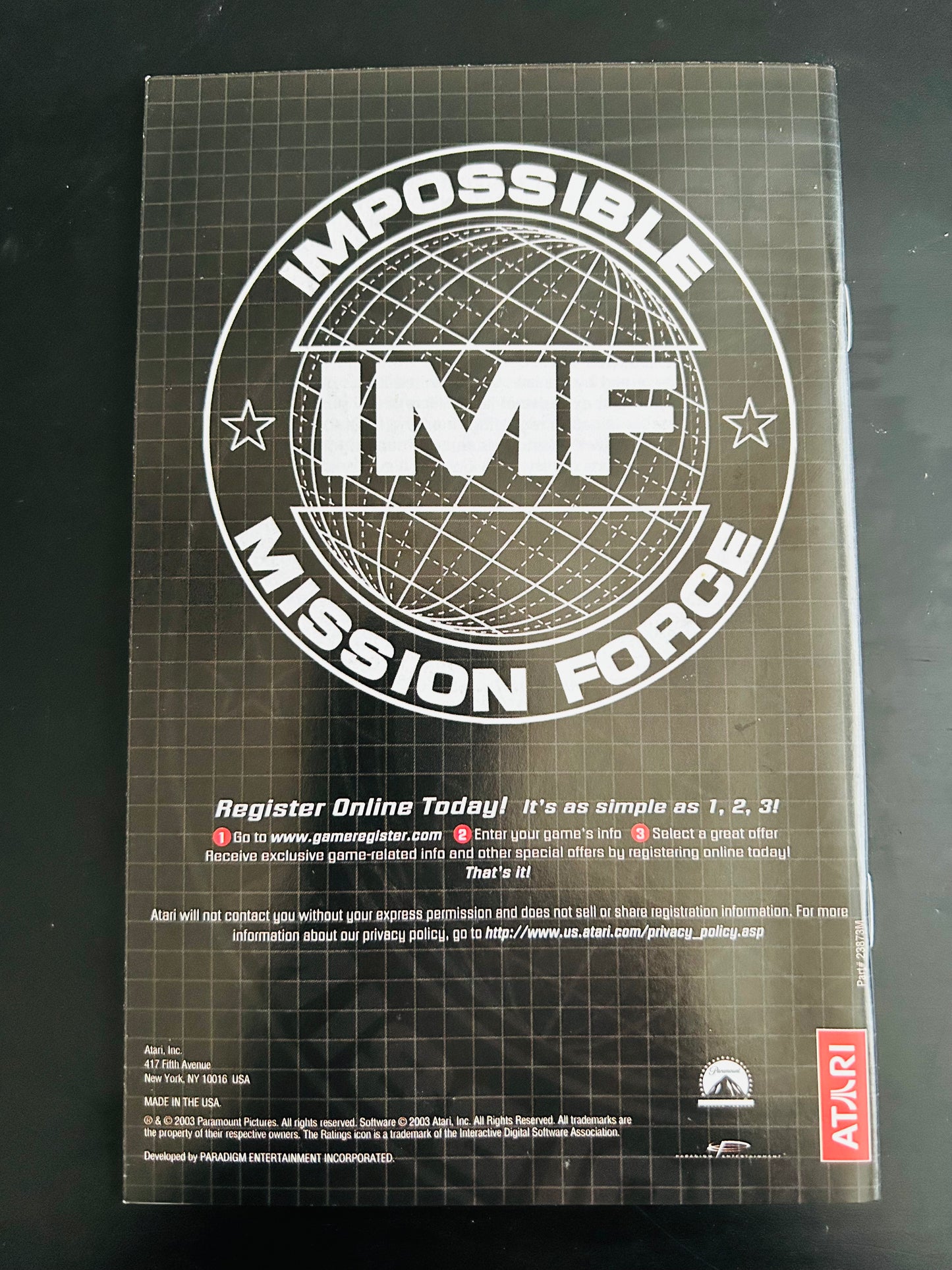 Mission Impossible Operation Surma for Xbox Manual Only Cover Art - WOI Solutions