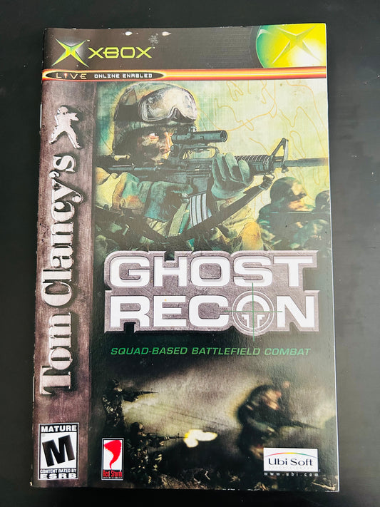Ghost Recon for Xbox Manual Only Cover Art - WOI Solutions