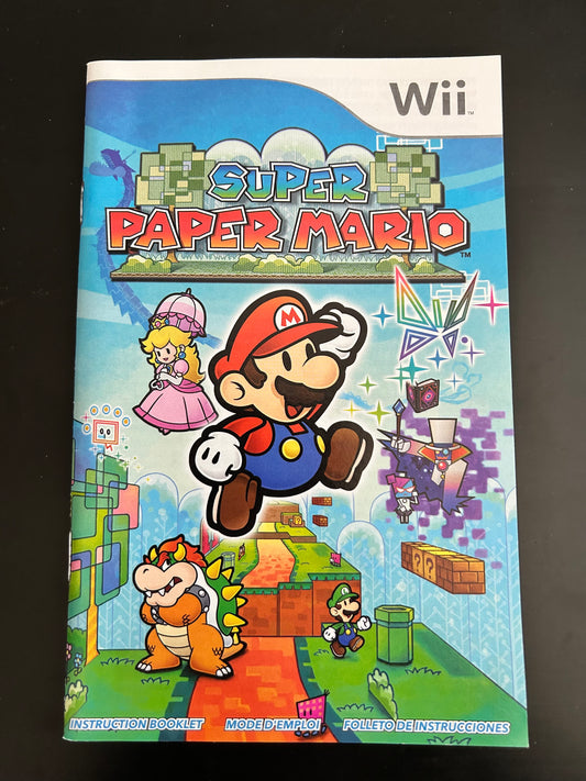 Super Paper Mario for Nintendo Wii Manual Only Cover Art - WOI Solutions