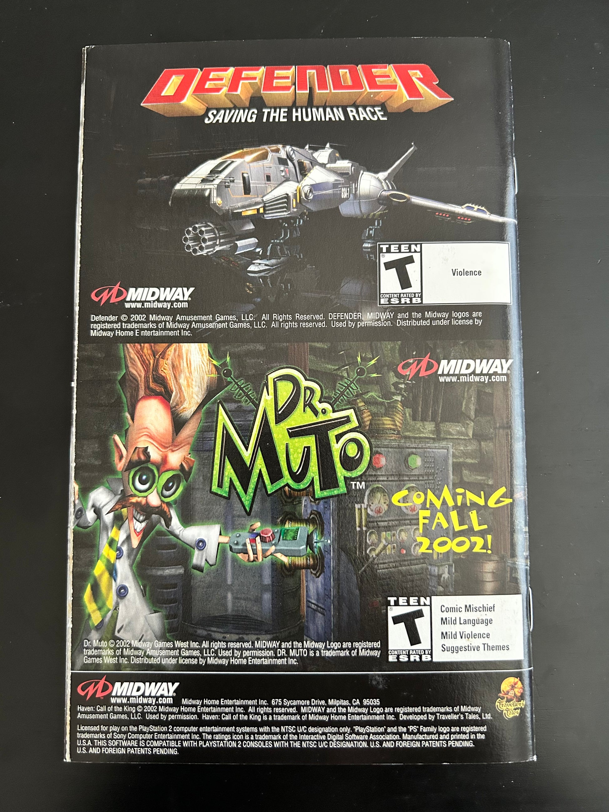 Haven Call of the King for PS2 Manual Only Cover Art - WOI Solutions