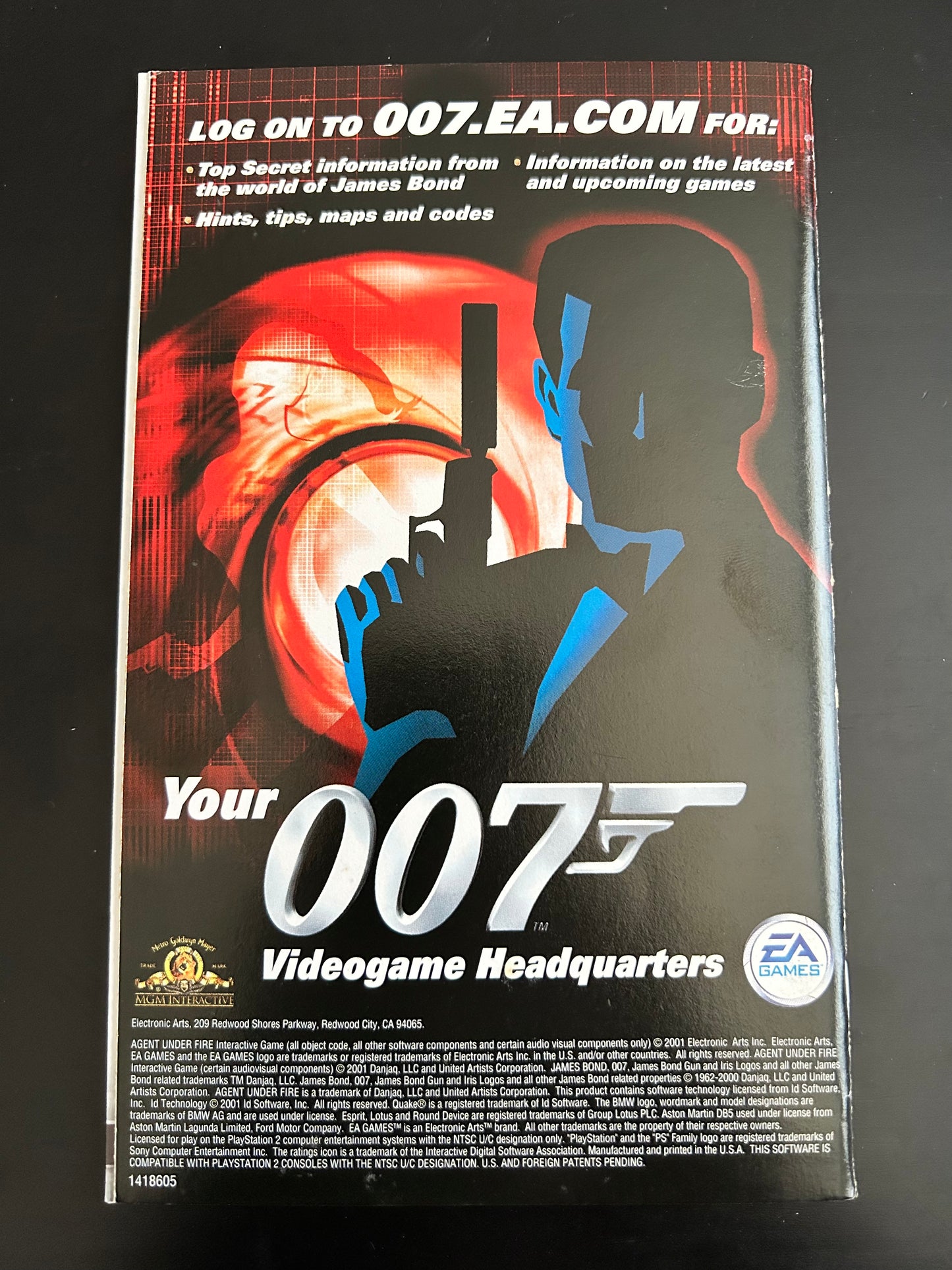 007 Agent Under Fire for PS2 Manual Only Cover Art - WOI Solutions