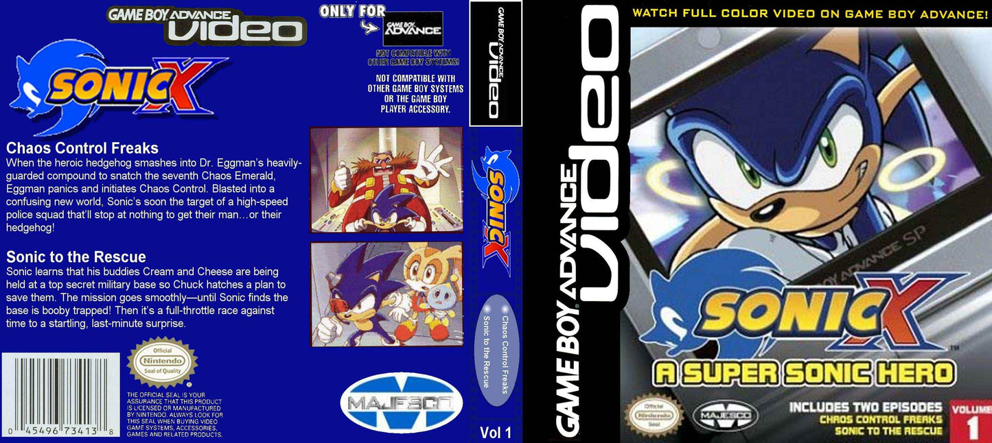 GBA Video Sonic X Volume 1 Cover Art - WOI Solutions