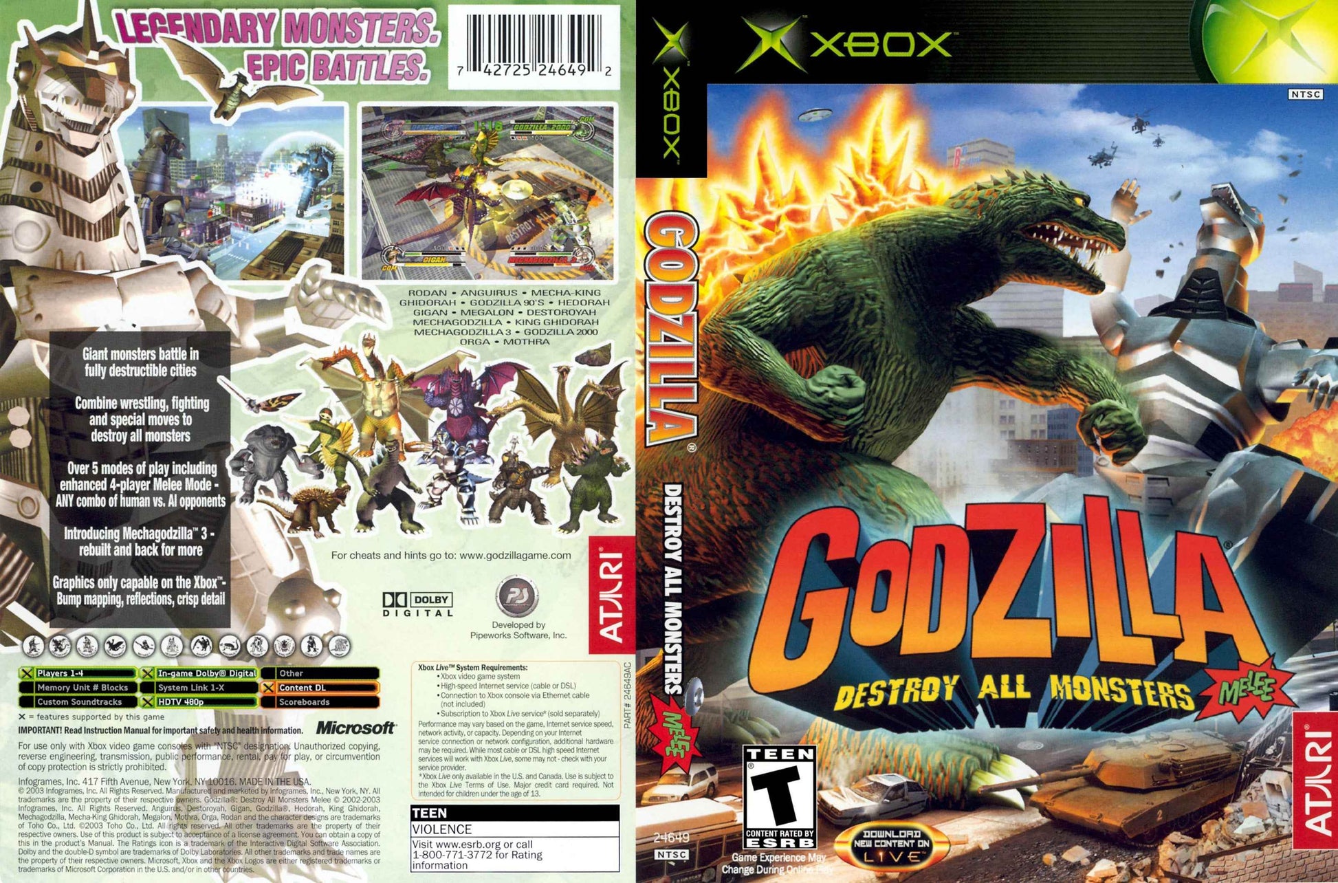 Godzilla Destroy All Monsters Melee Cover Art - WOI Solutions