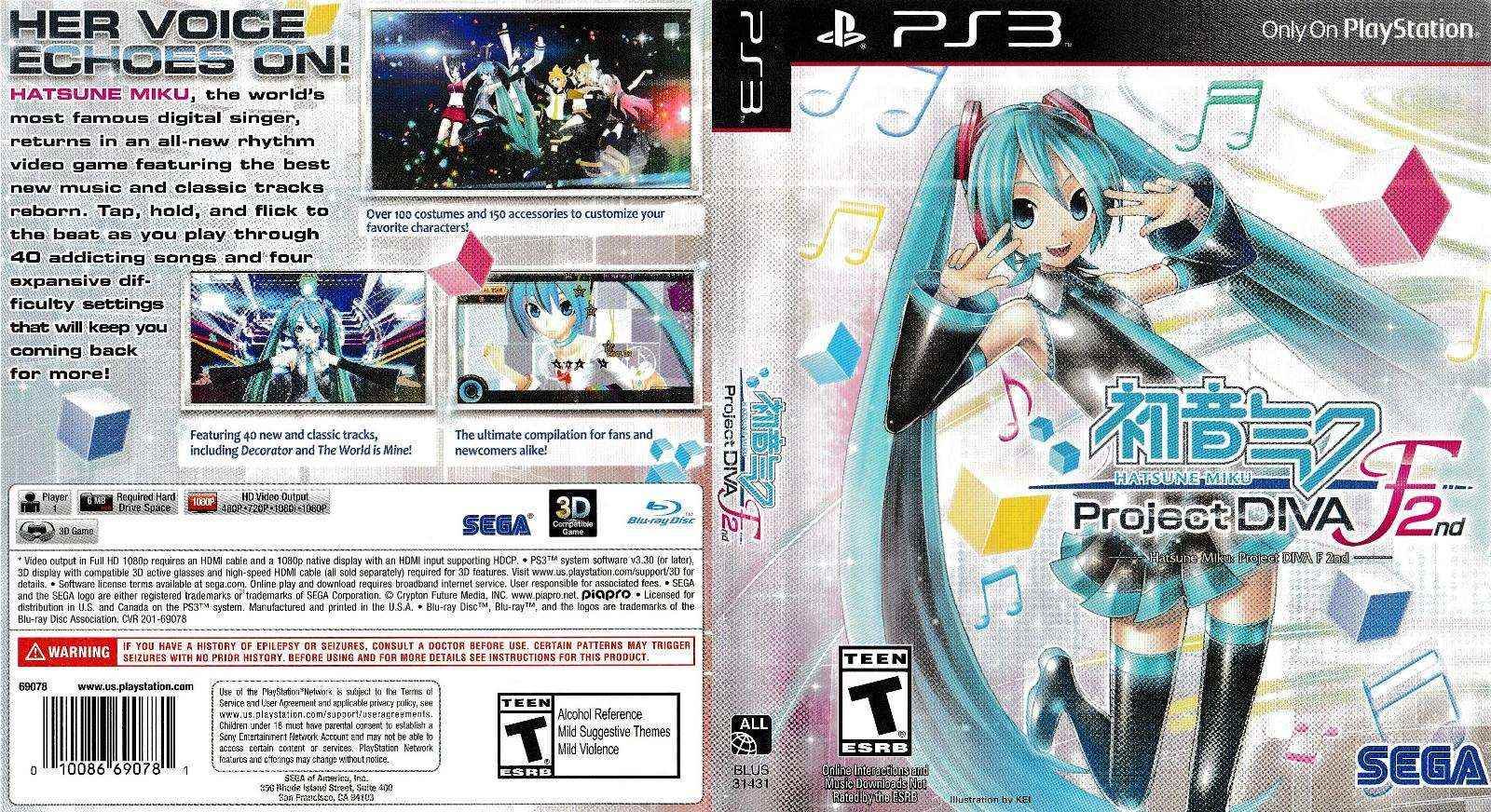 Hatsune Miku Project DIVA F 2nd Cover Art - WOI Solutions